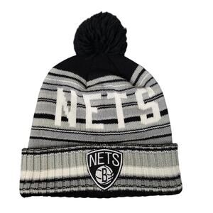 Brooklyn Nets Mitchell & Ness NBA Cuffed Knit Beanie One Size Embroidered